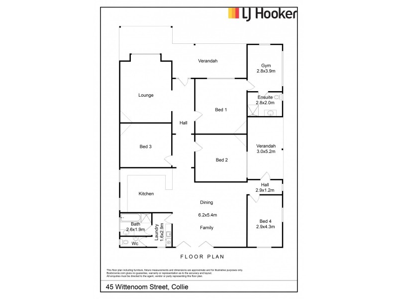 45 Wittenoom Street, Collie WA 6225 Floorplan