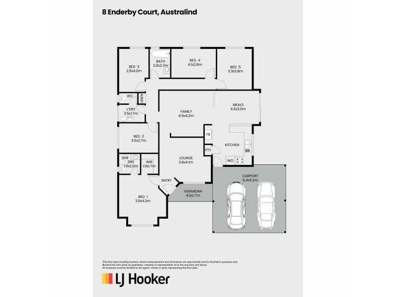 8 Enderby Court, Australind WA 6233 Floorplan