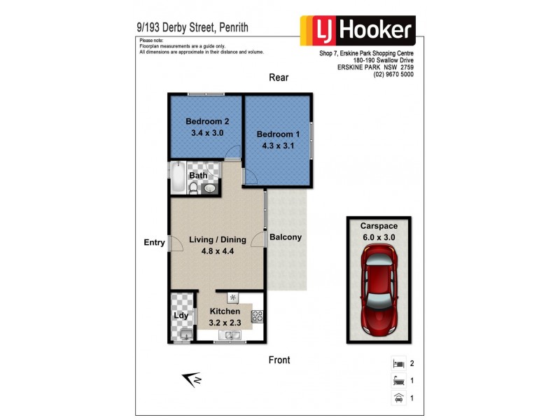 9/193 Derby Street, Penrith NSW 2750 Floorplan