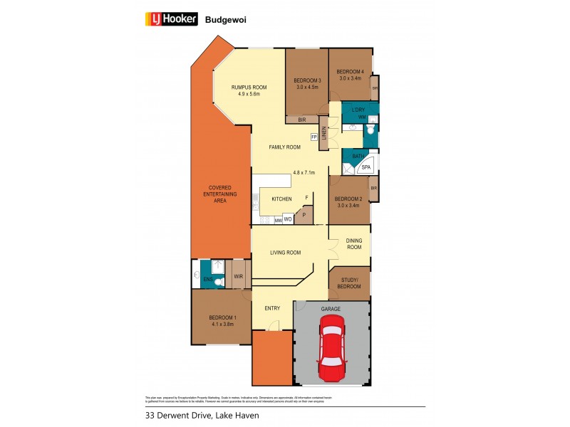 33 Derwent Drive, Lake Haven NSW 2263 Floorplan