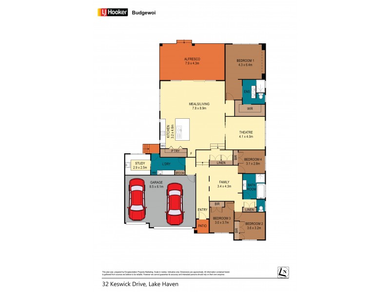 32 Keswick Drive, Lake Haven NSW 2263 Floorplan