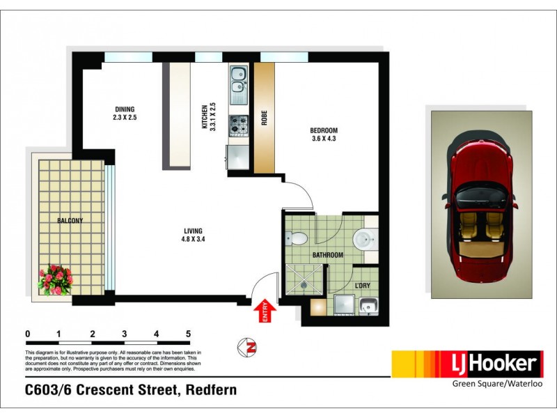 C603/6 Crescent Street, Redfern NSW 2016 Floorplan