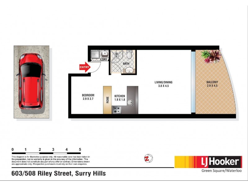 603/508 Riley Street, Surry Hills NSW 2010 Floorplan