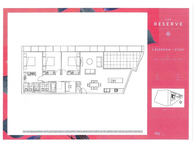 1809/906 Bourke Street, Zetland NSW 2017 Floorplan