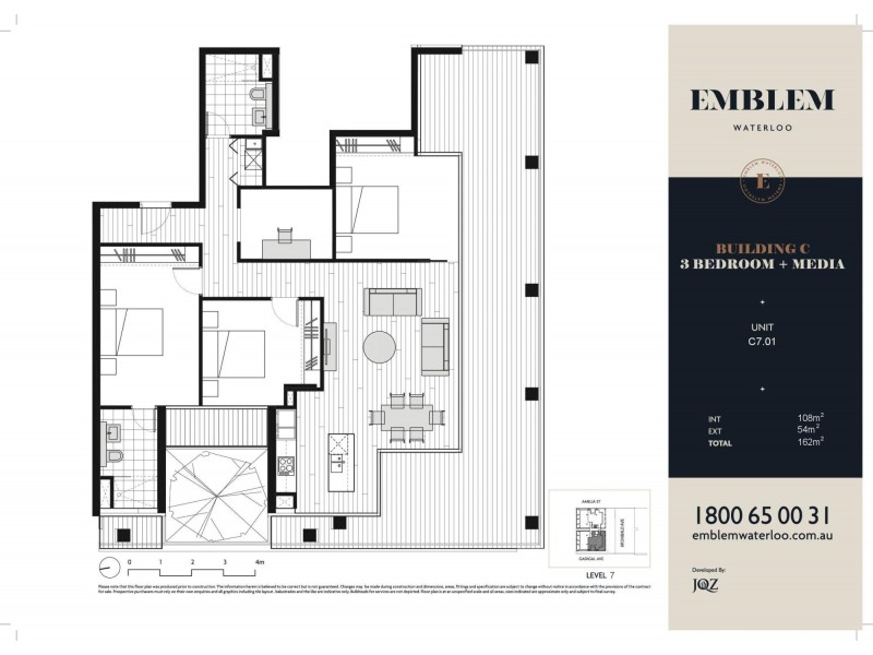 C701/52-54 O’Dea Avenue, Waterloo NSW 2017 Floorplan