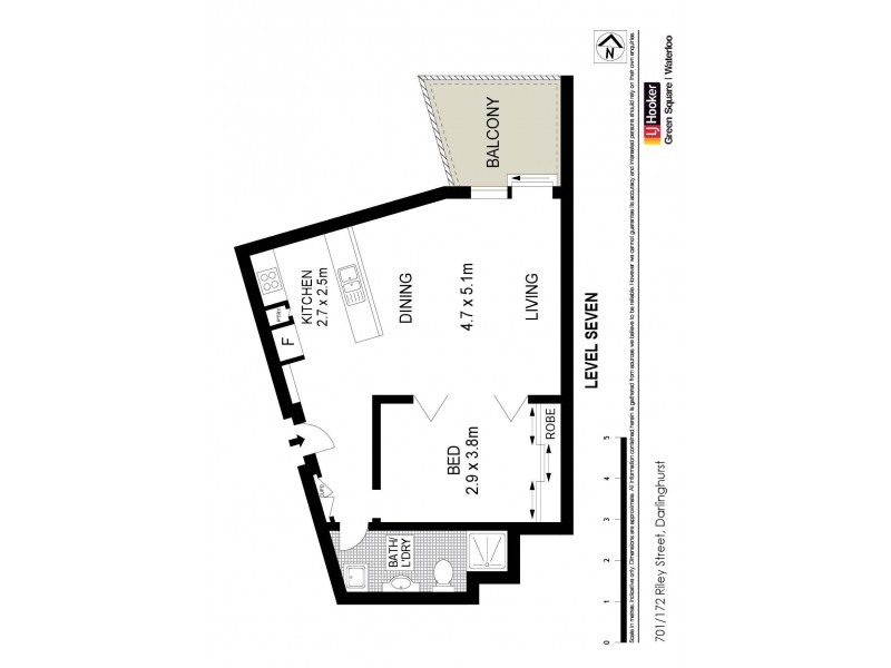701/172 Riley Street, Darlinghurst NSW 2010 Floorplan