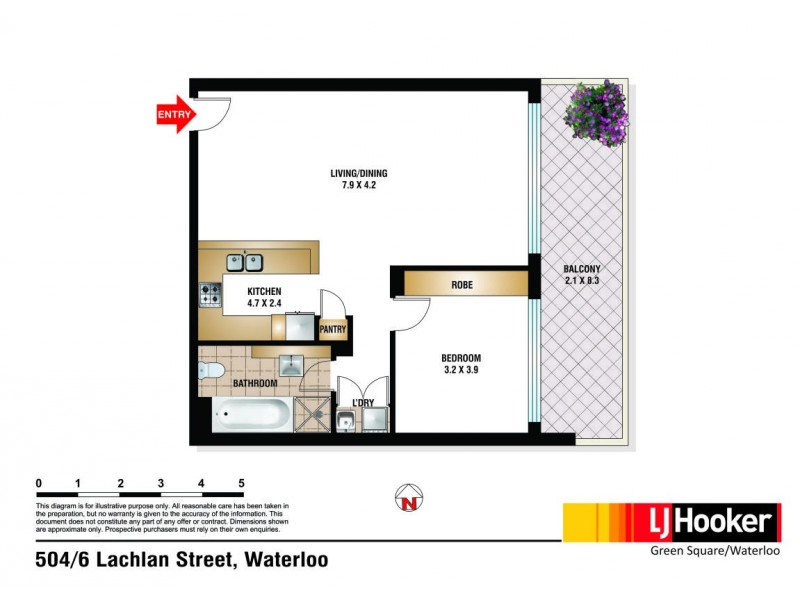 504/6 Lachlan Street, Waterloo NSW 2017 Floorplan