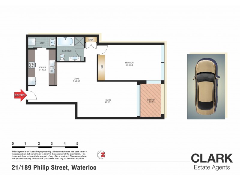21/189 Phillip Street, Waterloo NSW 2017 Floorplan