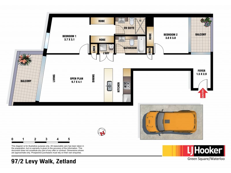 97/2 Levy Walk, Zetland NSW 2017 Floorplan