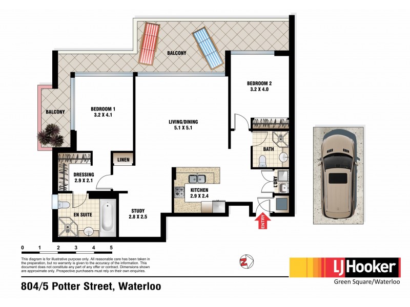 804/5 Potter Street, Waterloo NSW 2017 Floorplan
