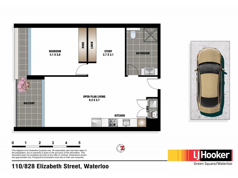 110/828 Elizabeth Street, Waterloo NSW 2017 Floorplan