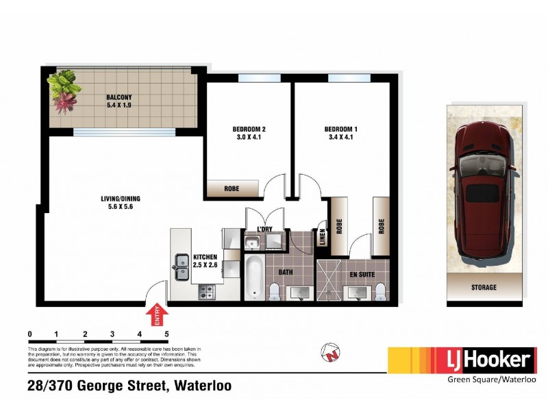 28/370 George Street, Waterloo NSW 2017 Floorplan