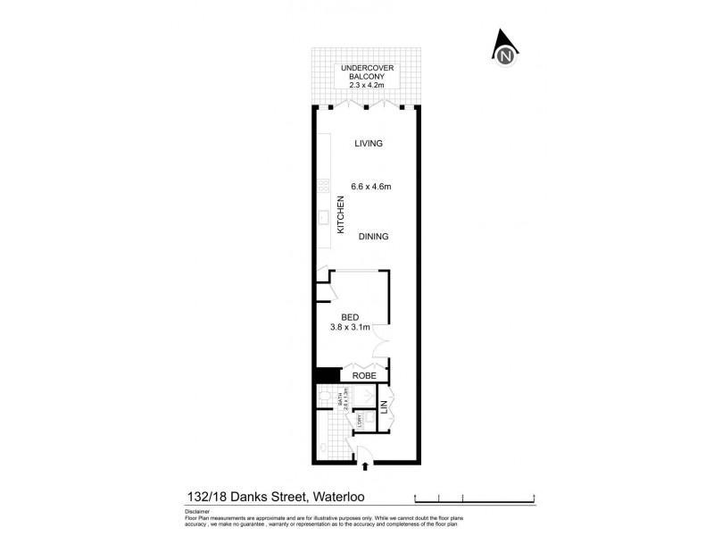 132/18 Danks Street, Waterloo NSW 2017 Floorplan