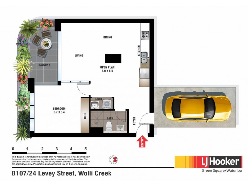B107/24 Levey Street, Wolli Creek NSW 2205 Floorplan