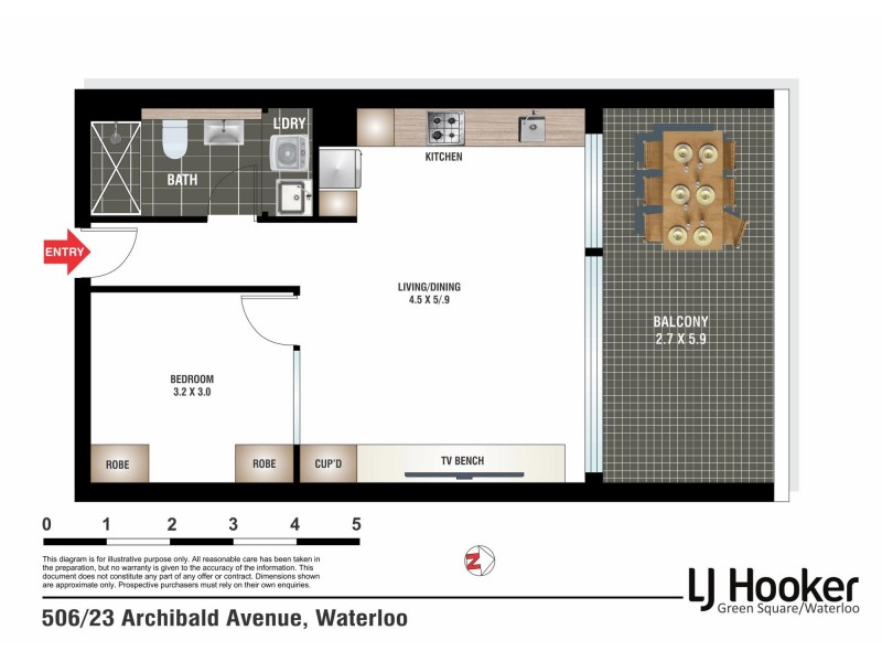 506/23 Archibald Avenue, Waterloo NSW 2017 Floorplan