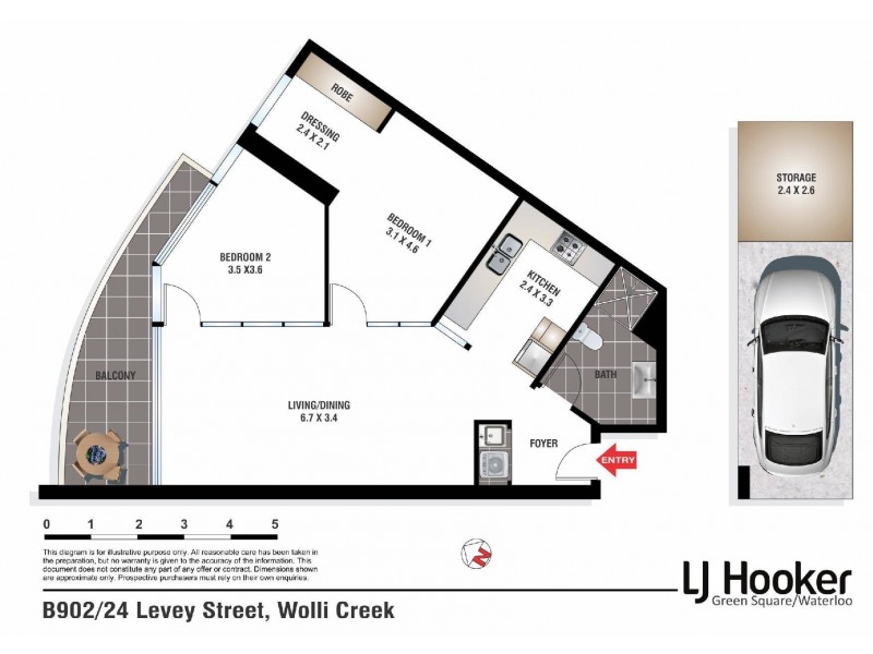 B902/24 Levey Street, Wolli Creek NSW 2205 Floorplan