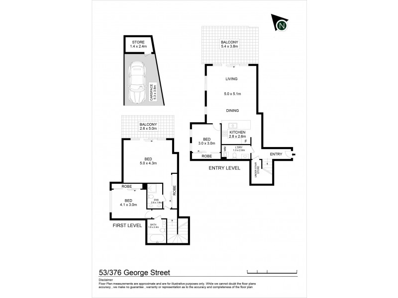 53/376 George Street, Waterloo NSW 2017 Floorplan