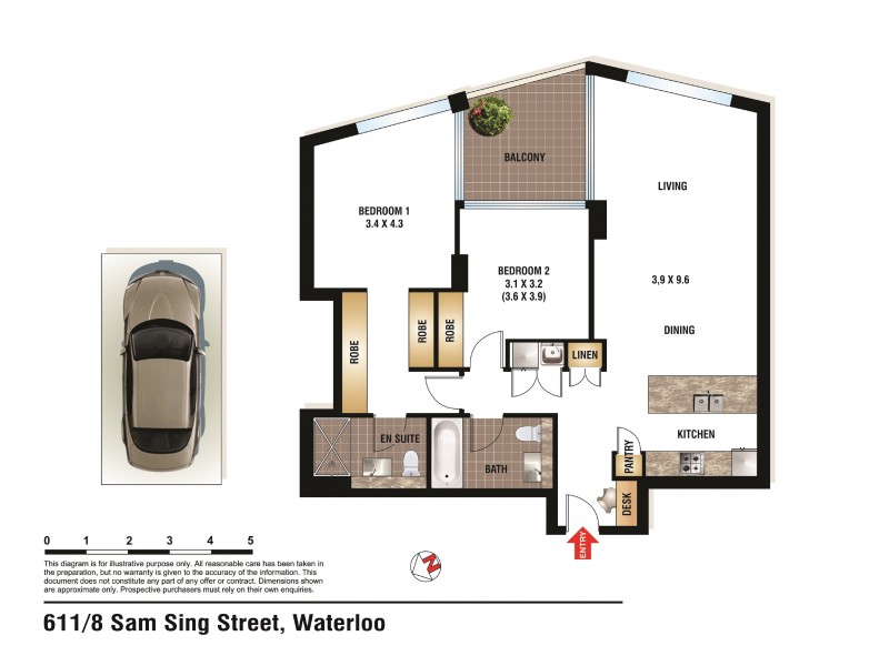 611/8 Sam Sing Street, Waterloo NSW 2017 Floorplan