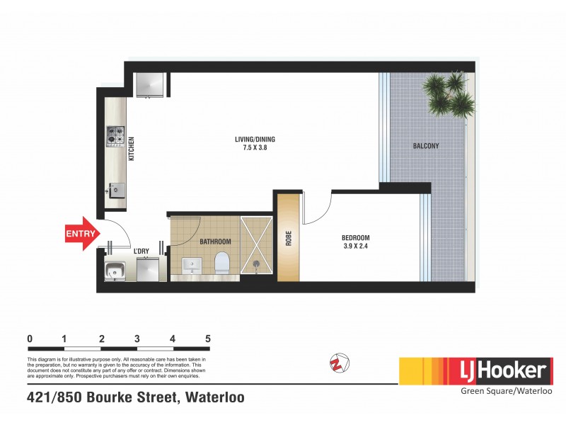 424/850 Bourke Street, Waterloo NSW 2017 Floorplan