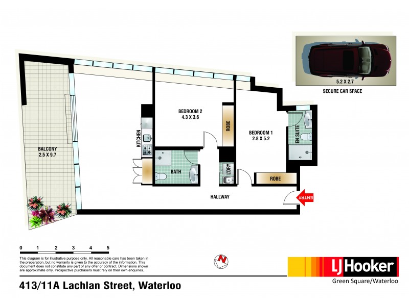 413/11a Lachlan Street, Waterloo NSW 2017 Floorplan