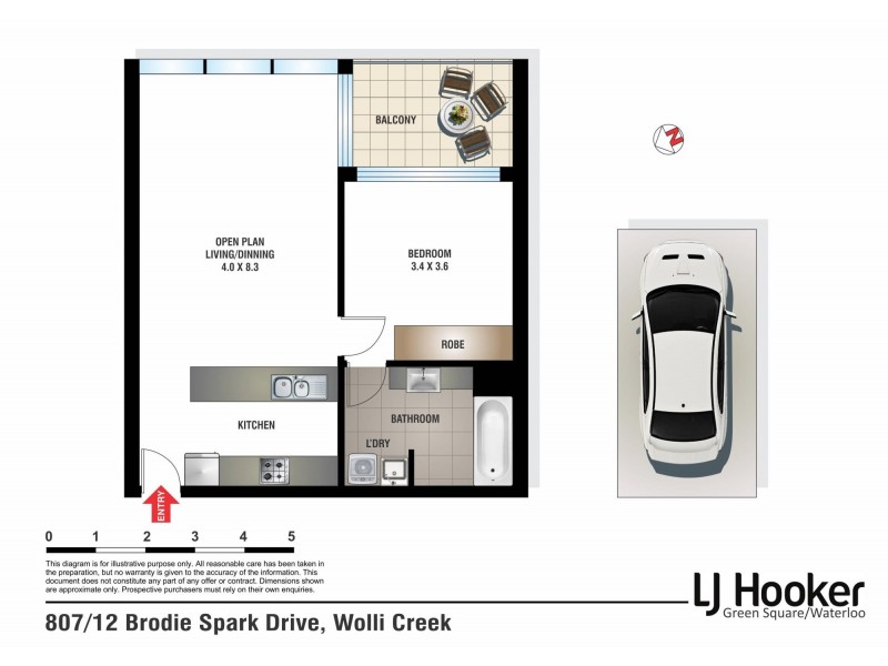 807/12 Brodie Spark Drive, Wolli Creek NSW 2205 Floorplan