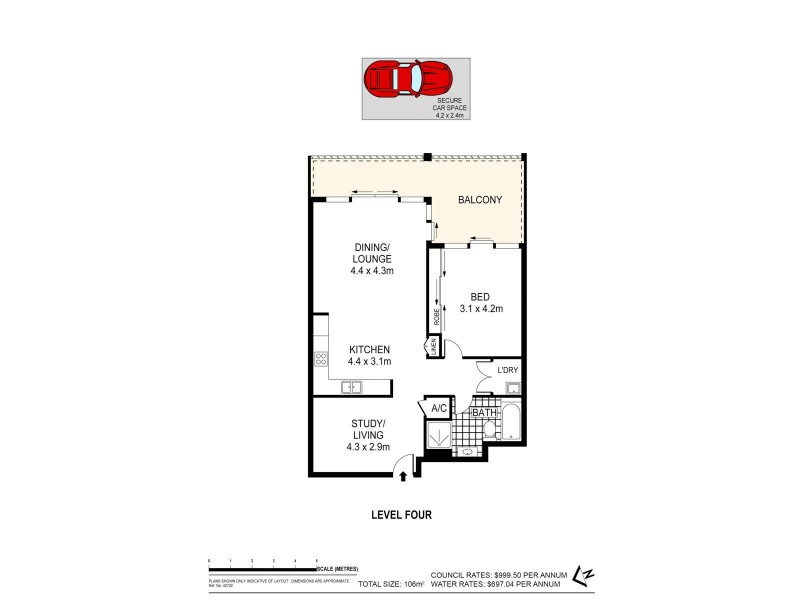 2412/43 Wilson Street, Botany NSW 2019 Floorplan