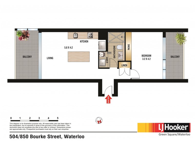 504/850 Bourke Street, Waterloo NSW 2017 Floorplan