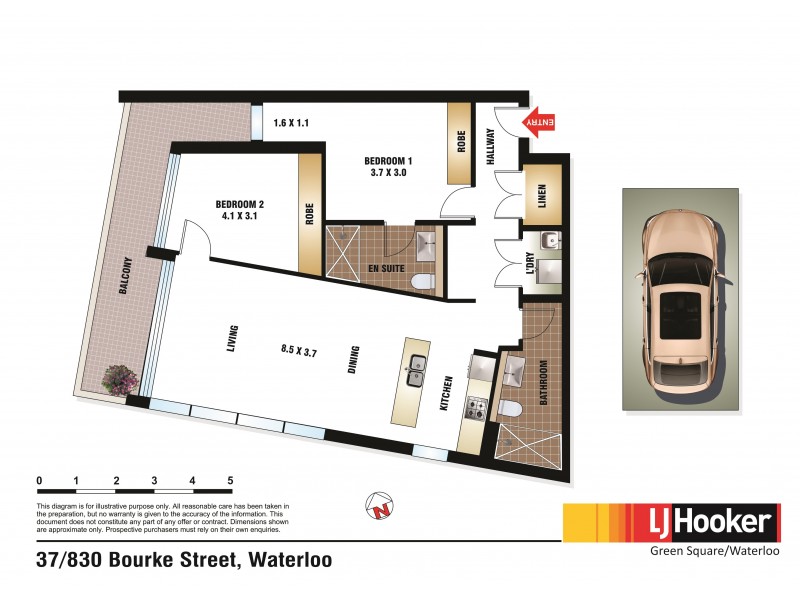 37/830 Bourke Street, Waterloo NSW 2017 Floorplan