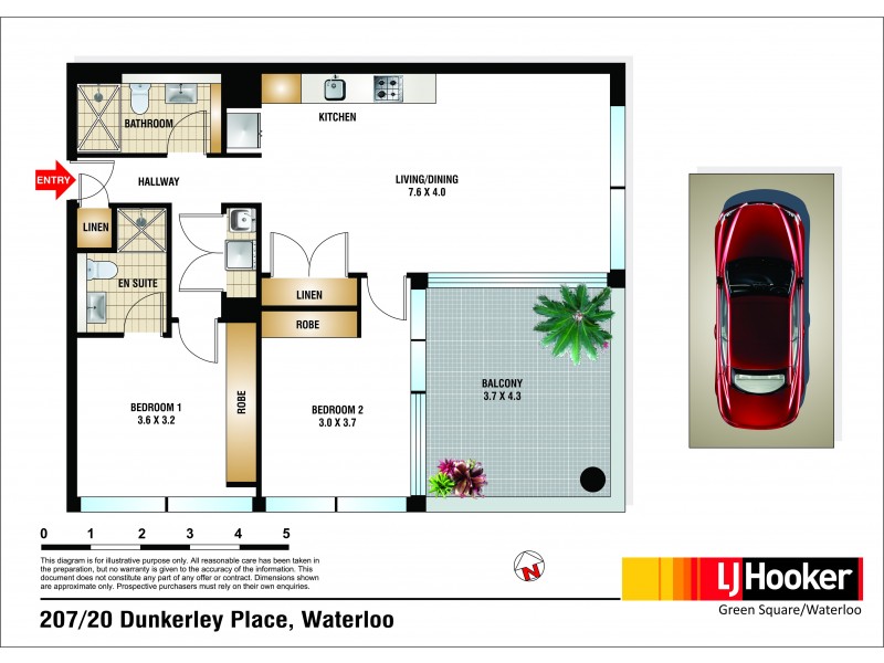 207/20 Dunkerley Place, Waterloo NSW 2017 Floorplan