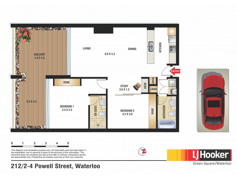 212/2-4 Powell Street, Waterloo NSW 2017 Floorplan