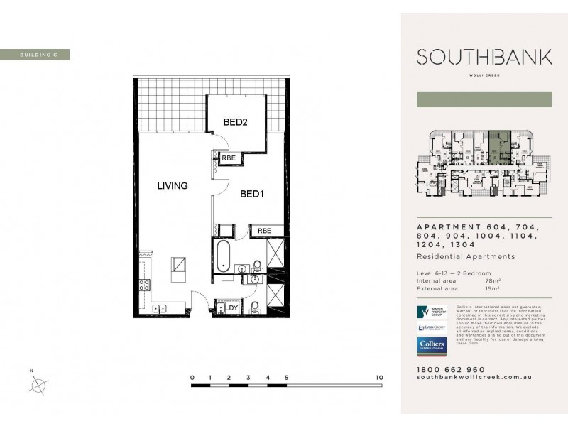 C604/24-26 Levey Street, Wolli Creek NSW 2205 Floorplan