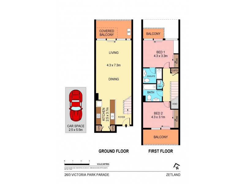 26/3 Victoria Park Parade, Zetland NSW 2017 Floorplan