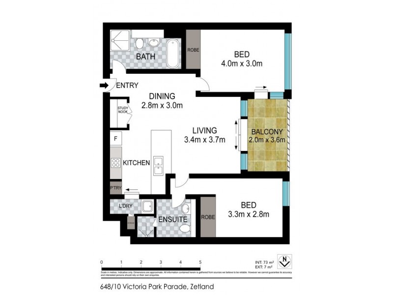 648/10-12 Victoria Park Parade, Zetland NSW 2017 Floorplan