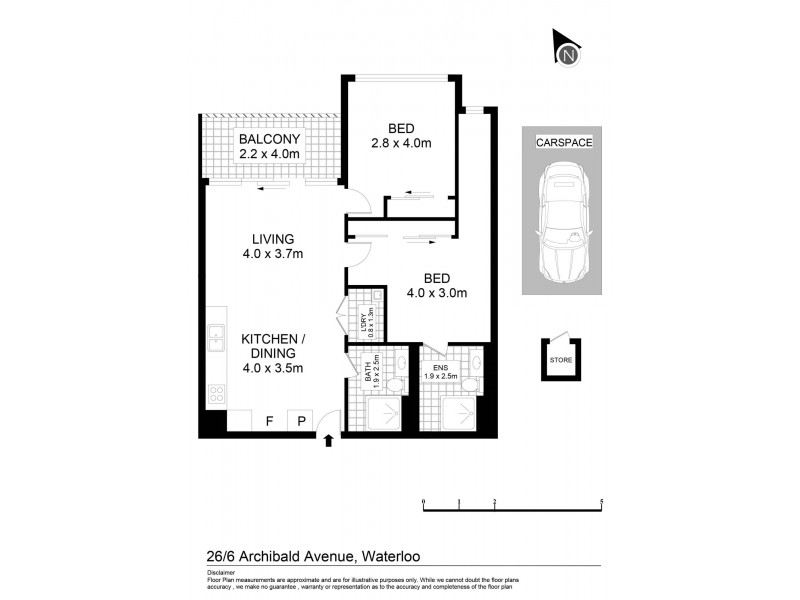 26/6 Archibald Avenue, Waterloo NSW 2017 Floorplan
