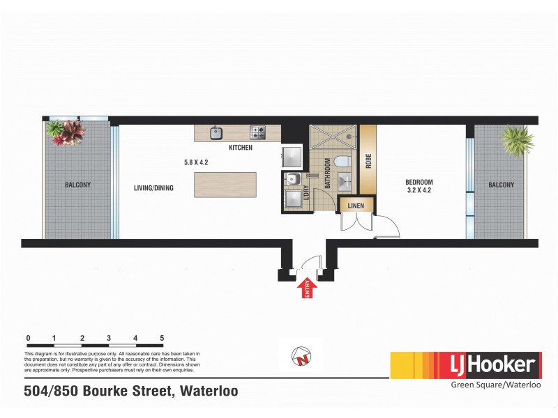 504/850 Bourke Street, Waterloo NSW 2017 Floorplan