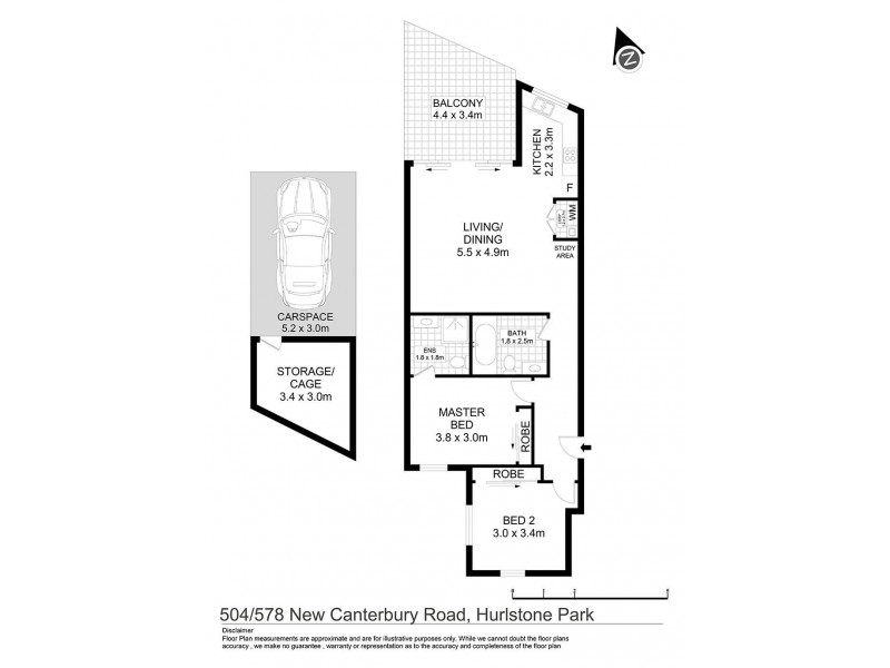 504/578 New Canterbury Road, Hurlstone Park NSW 2193 Floorplan