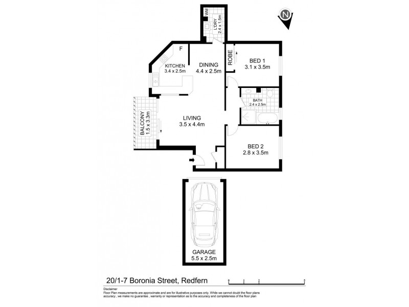 20/1-7 Boronia Street, Redfern NSW 2016 Floorplan