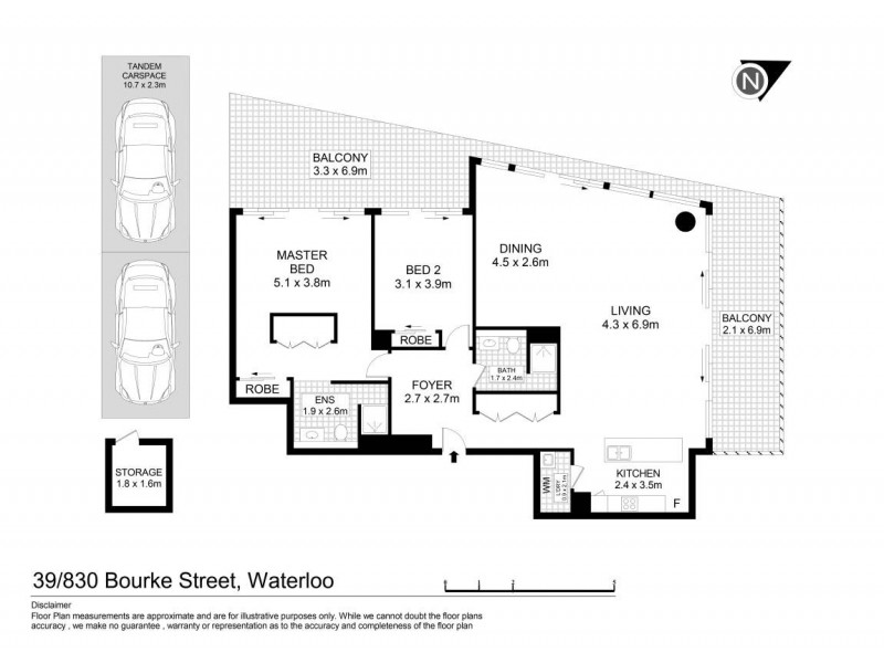 39/830 Bourke Street, Waterloo NSW 2017 Floorplan