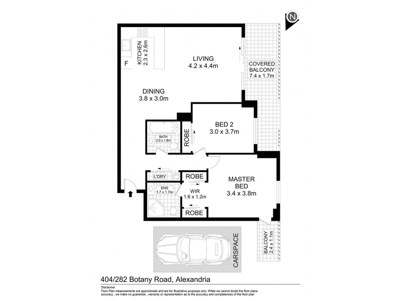 404/282 Botany Road, Alexandria NSW 2015 Floorplan