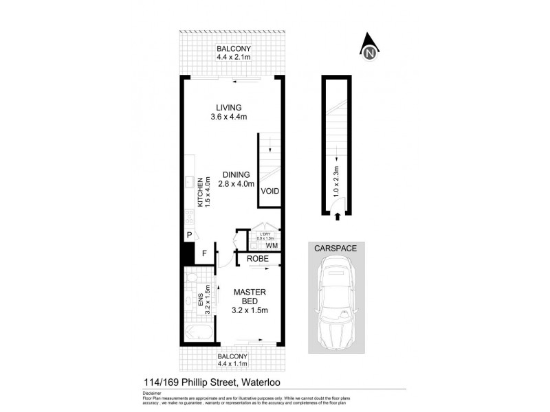 114/169 Phillip Street, Waterloo NSW 2017 Floorplan