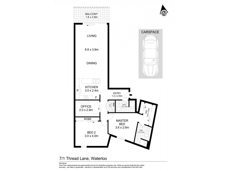 7/1 Thread Lane, Waterloo NSW 2017 Floorplan
