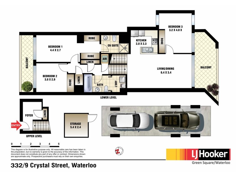 332/9 Crystal Street, Waterloo NSW 2017 Floorplan