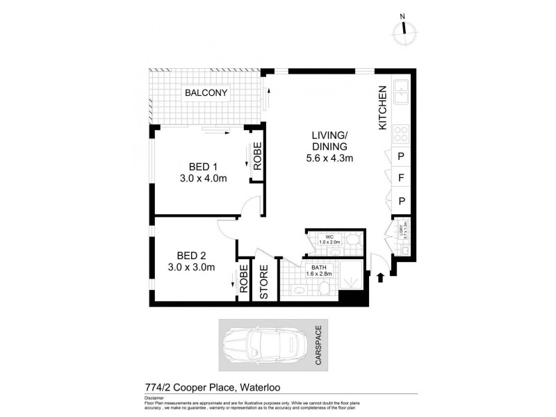 774/2 Cooper Place, Zetland NSW 2017 Floorplan