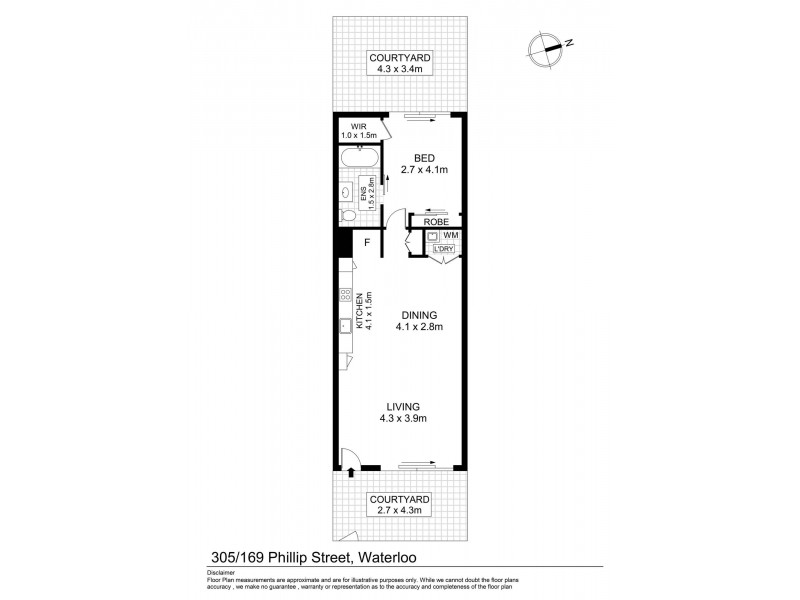 305/169 – 175 Phillip Street, Waterloo NSW 2017 Floorplan
