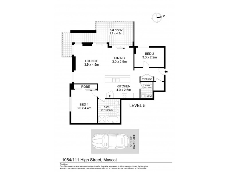 1054/111 High Street, Mascot NSW 2020 Floorplan