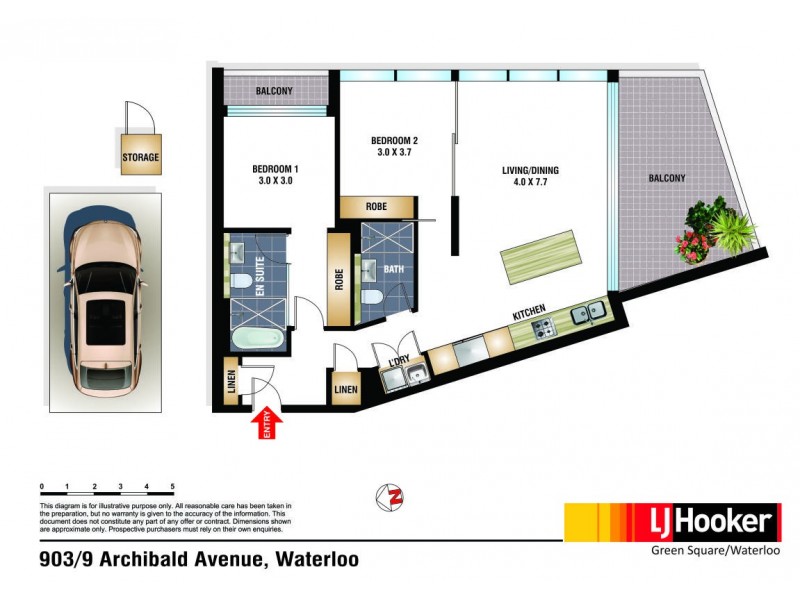 903/9 Archibald Avenue, Waterloo NSW 2017 Floorplan
