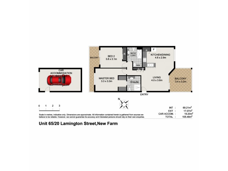 65/20 Lamington Street, New Farm QLD 4005 Floorplan