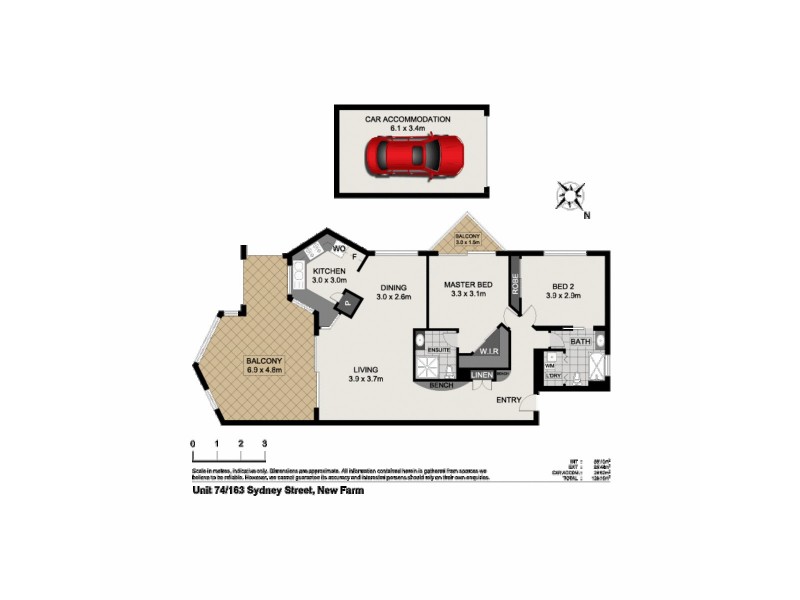 74/163 Sydney Street, New Farm QLD 4005 Floorplan