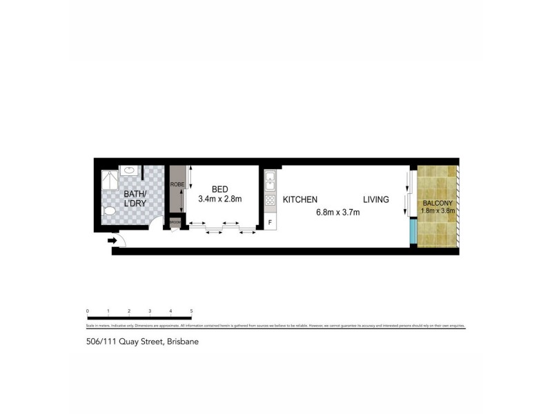 506/111 Quay Street, Brisbane City QLD 4000 Floorplan