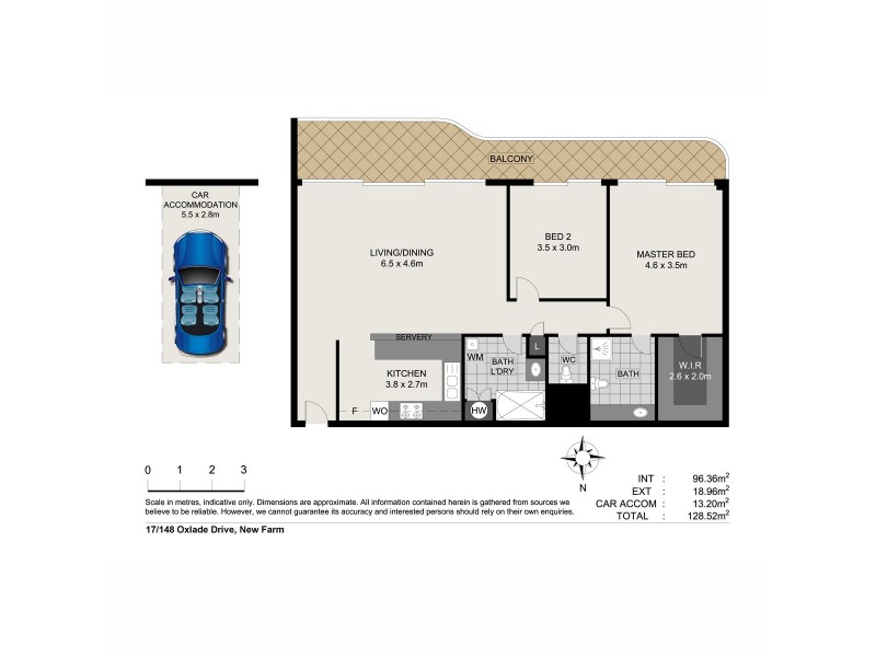 17/148 Oxlade Drive, New Farm QLD 4005 Floorplan